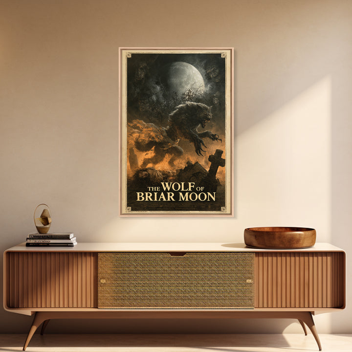 The Wolf Of Briar Moon, English Language Horror Movie Poster, Dark Romantic Horror Art, Cult Horror Poster, Canvas Print