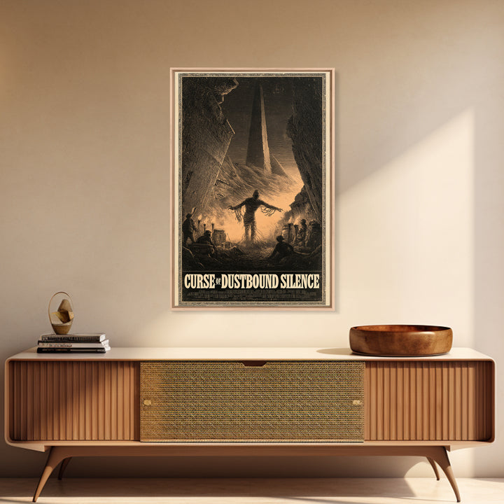 Curse Of Dustbound Silence, English Language Horror Movie Poster, Gothic Engraving Art, Gothic Cinema Wall Art, Canvas Print