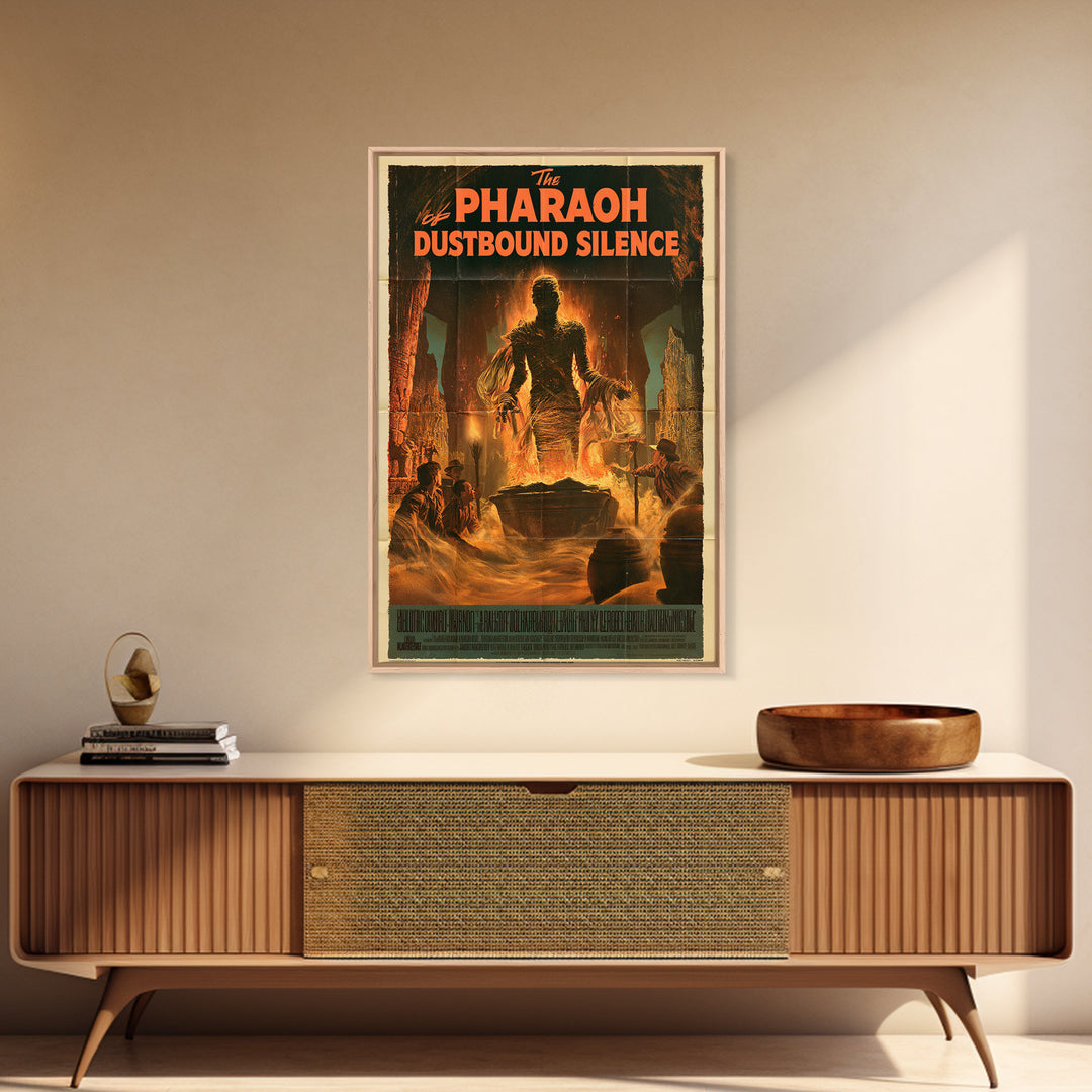 The Pharaoh Of Dustbound Silence, English Language Horror Movie Poster, 1950s Horror Art, Gothic Cinema Wall Art, Canvas Print
