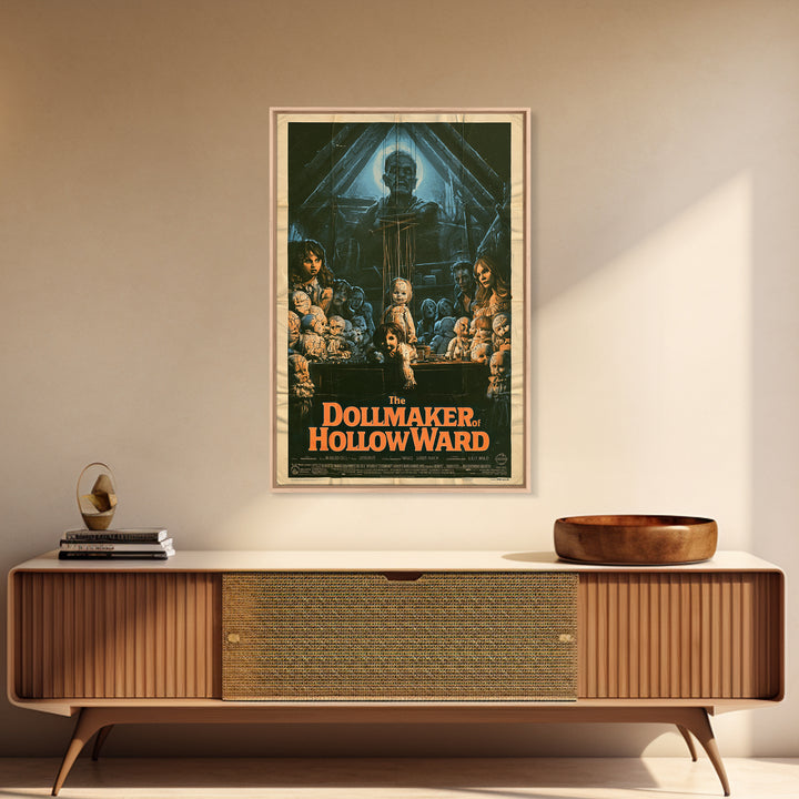 The Dollmaker Of Hollow Ward, English Language Horror Movie Poster, 1970s Horror Art, Retro Horror Movie Art, Canvas Print, Dark Fantasy Art