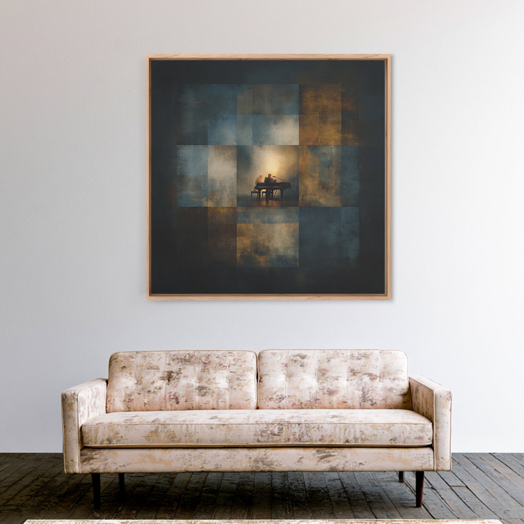 Album Cover Abstract Grid Canvas Print, Music Studio Art, Painting from Photo, Studio Decor, Abstract Art, Rhythm, MSA-1x1-18