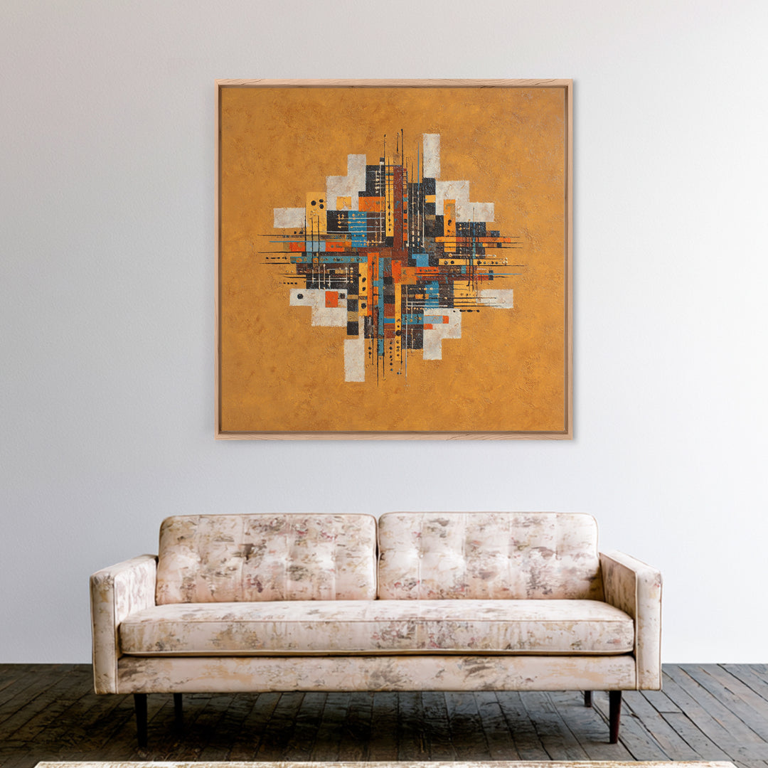 Abstract Rhythm Lines Like Painted Music Canvas Print, Music Studio Art, Custom Painting, Studio Decor, Abstract Art, Rhythm, MSA-1x1-23
