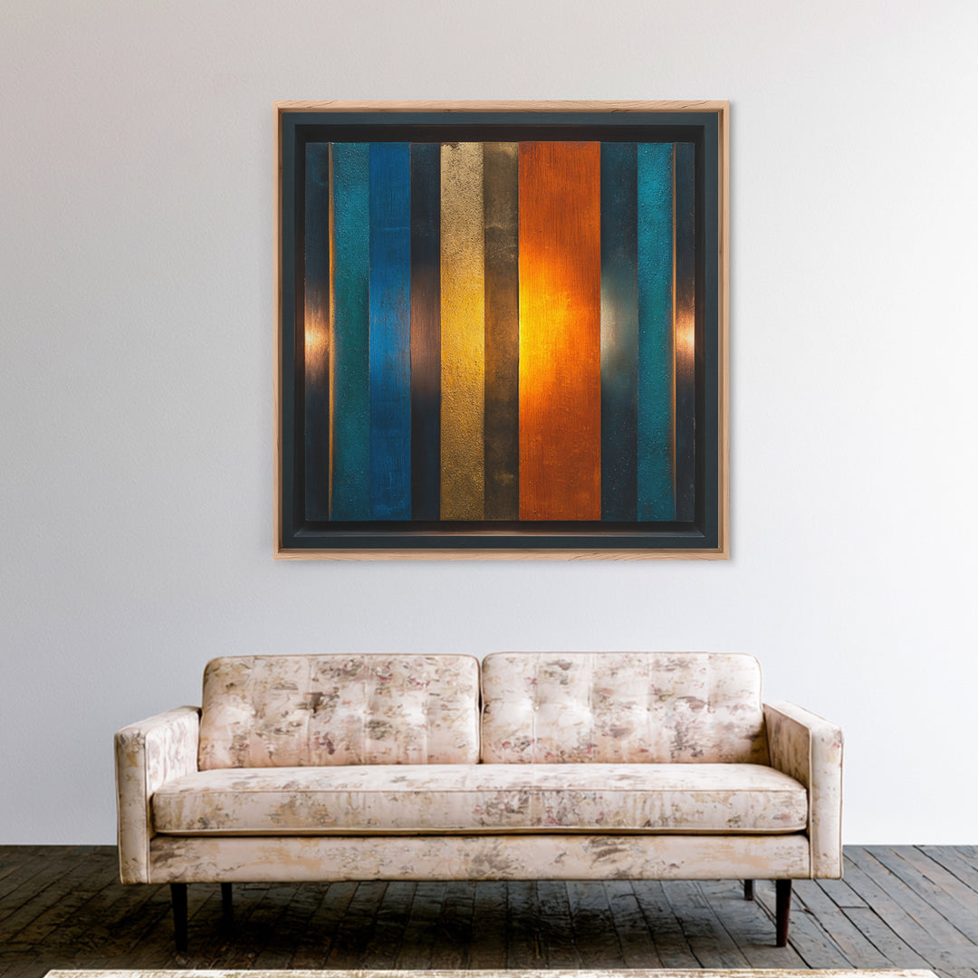 Abstract Sound Wave Framed Canvas Print, Music Studio Art, Digital Wall Art, Studio Decor, Rhythm, Commission Painting, MSA-1x1-28
