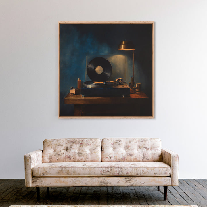 Vinyl Record and Turntable Still Life Canvas Print, Music Studio Art, Modern Wall Art, Studio Decor, Abstract Art, Rhythm, MSA-1x1-3