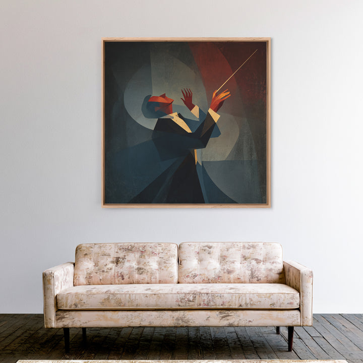 Orchestra Conductor Hands Framed Canvas Print, Music Studio Art, Scripture Wall Art, Studio Decor, Rhythm, Travel Wall Art, MSA-1x1-44