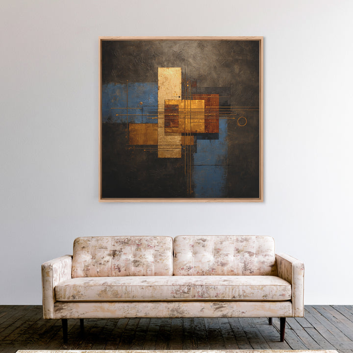 Abstract Rhythm Lines Like Painted Music Framed Canvas Print, Music Studio Art, Teen Room Decor, Studio Decor, Abstract Art, MSA-1x1-71