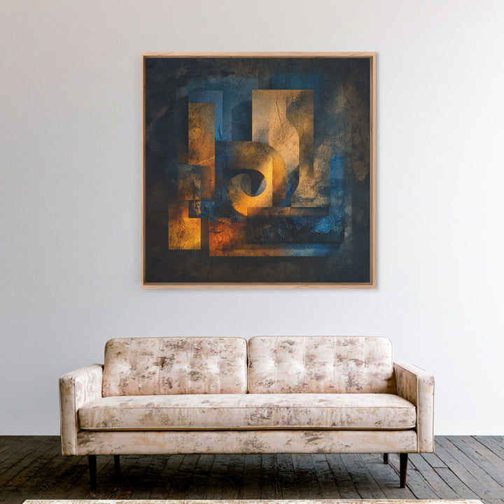 Musical Notes as Abstract Floating Shapes Without Framed Canvas Print, Music Studio Art, Teen Room Decor, Studio Decor, Rhythm, MSA-1x1-84