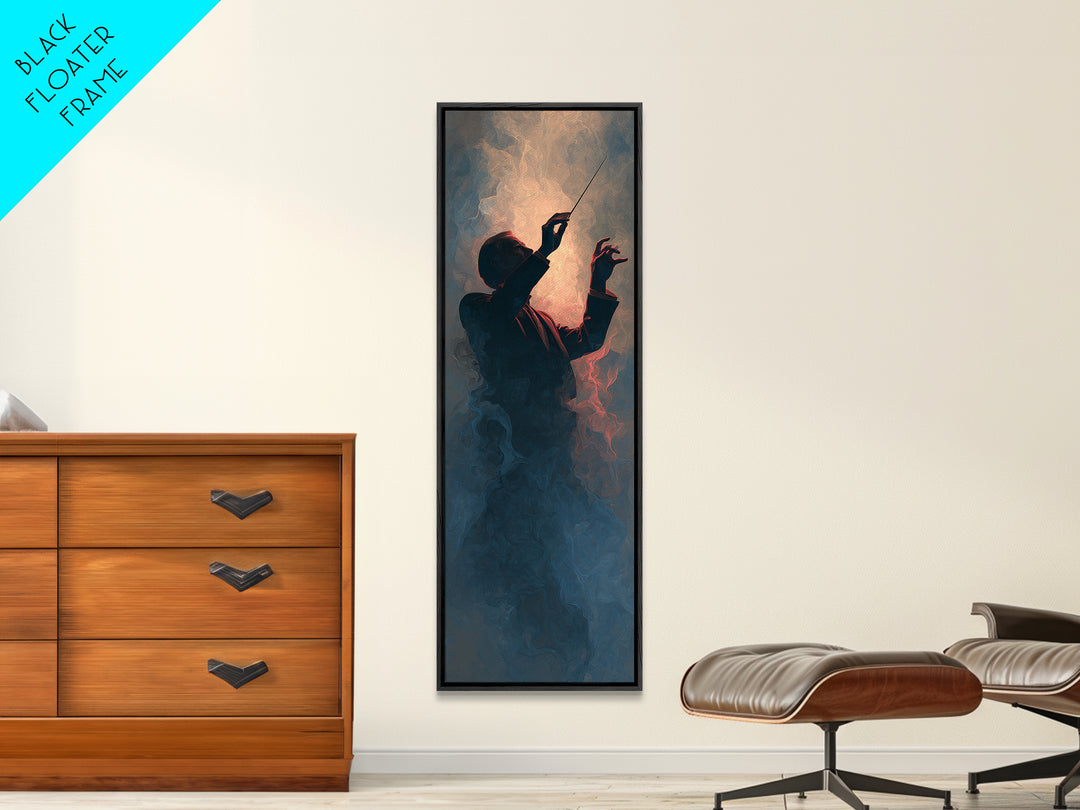 Orchestra Conductor Hands Canvas Print, Music Studio Art, Textured Painting, Studio Decor, Fine Art, Rhythm, Custom Painting, MSA-1x3-32