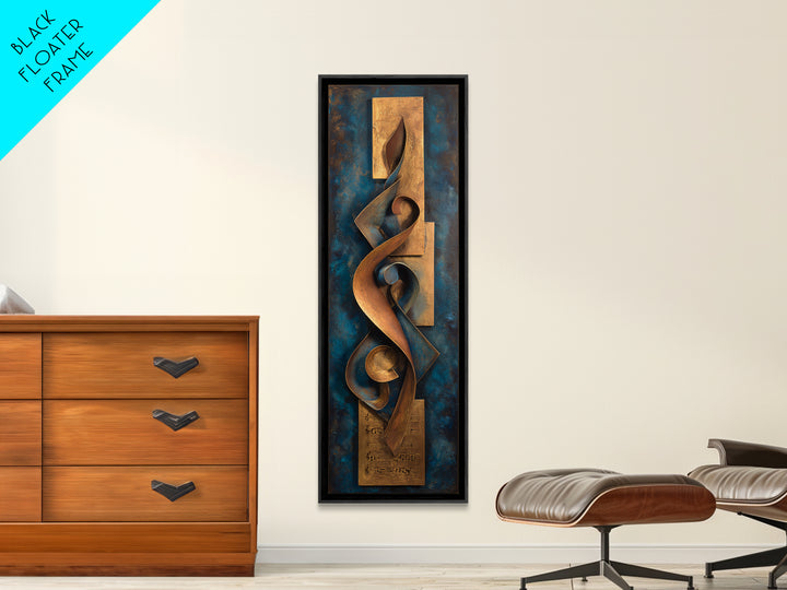 Musical Notes as Abstract Floating Shapes Without Canvas Print, Music Studio Art, Music Poster, Studio Decor, Abstract Art, MSA-1x3-72