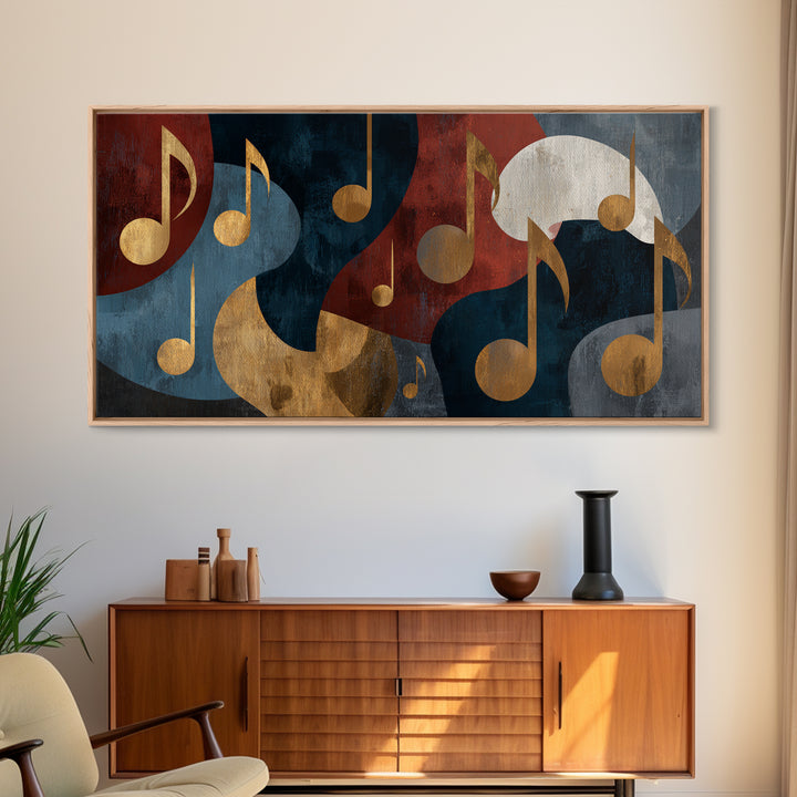 Musical Notes as Abstract Floating Shapes Without Canvas Print, Music Studio Art, Studio Decor, Abstract Art, Rhythm, MSA-2x1-32