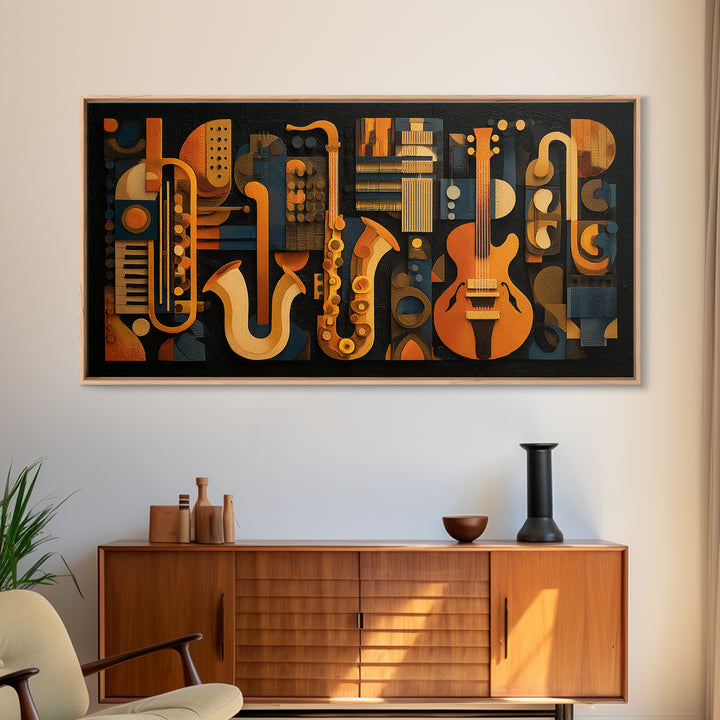 Soundproof Foam Pattern Transformed into Art Canvas Print, Music Studio Art, Studio Decor, Oil Painting, Rhythm, MSA-2x1-39