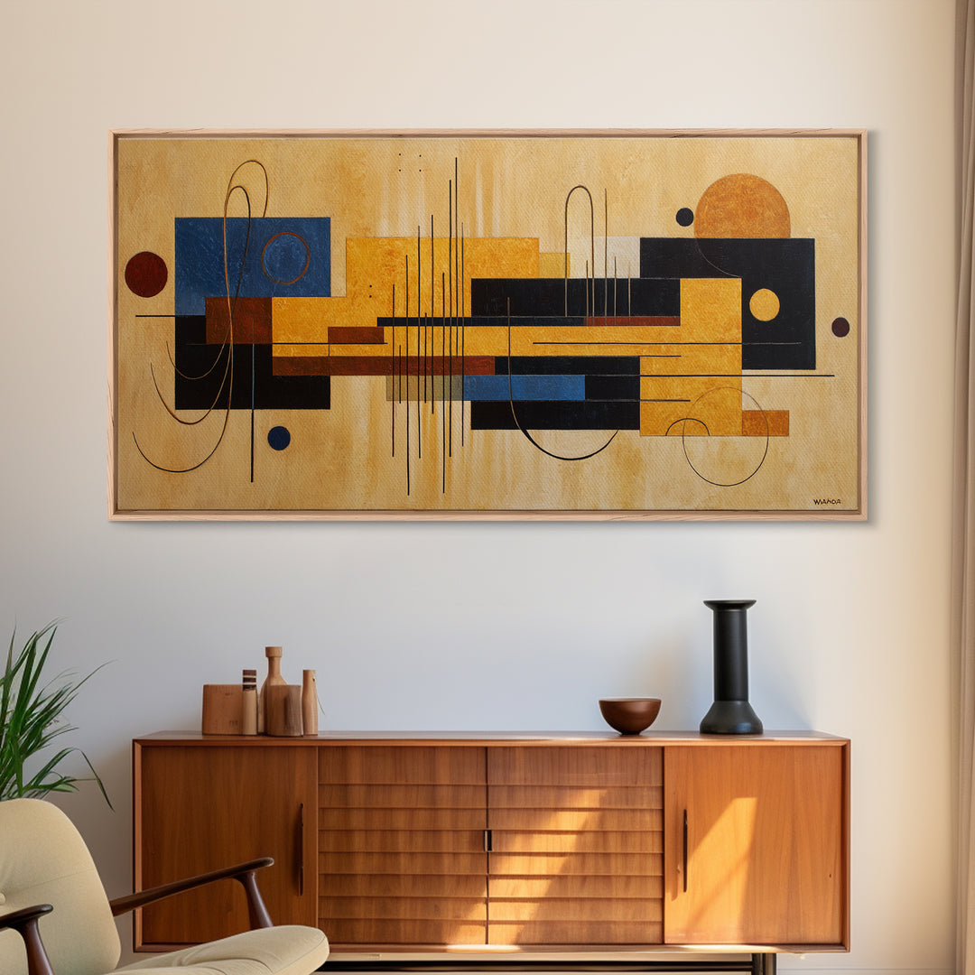 Album Cover Abstract Grid Framed Canvas Print, Music Studio Art, Home Decor, Studio Decor, Abstract Art, Rhythm, Music Wall Art, MSA-2x1-86