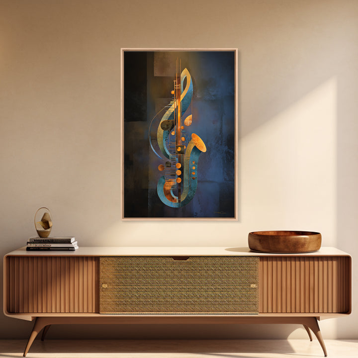Musical Notes as Abstract Floating Shapes Without Canvas Print, Music Studio Art, Gifts for Musicians, Studio Decor, Rhythm, MSA-2x3-44