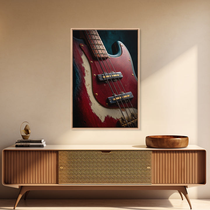 Bass Guitar Closeup Canvas Print, Music Studio Art, Metal Wall Art, Studio Decor, Rhythm, Music Posters, Watercolor Print, MSA-2x3-45