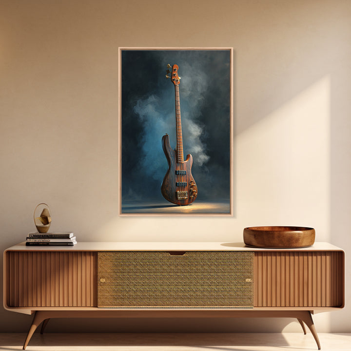Bass Guitar Closeup Framed Canvas Print, Music Studio Art, Scripture Wall Art, Studio Decor, Fine Art, Rhythm, Travel Wall Art, MSA-2x3-69