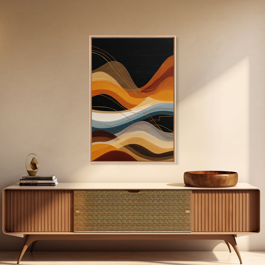 Abstract Sound Wave Framed Canvas Print, Music Studio Art, Travel Wall Art, Studio Decor, Abstract Art, Rhythm, Boho Decor, MSA-2x3-84