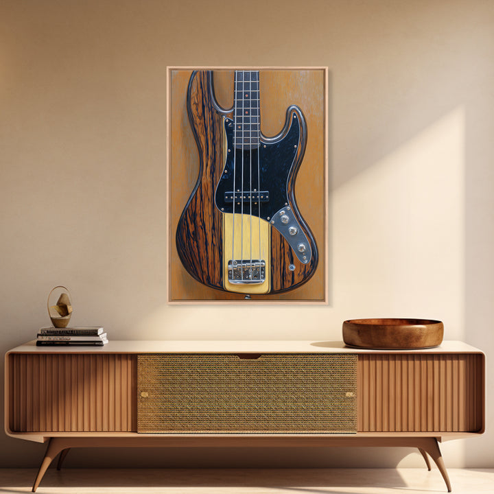 Bass Guitar Closeup Framed Canvas Print, Music Studio Art, Scripture Wall Art, Studio Decor, Fine Art, Rhythm, Travel Wall Art, MSA-2x3-93