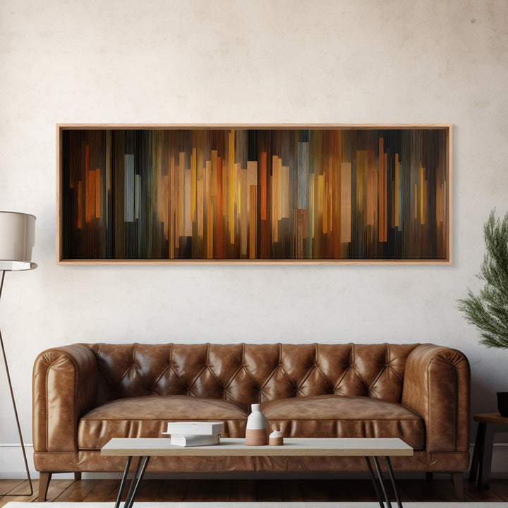 Abstract Rhythm Lines Like Painted Music Framed Canvas Print, Music Studio Art, Music Lover Gift, Studio Decor, Rhythm, MSA-3x1-15