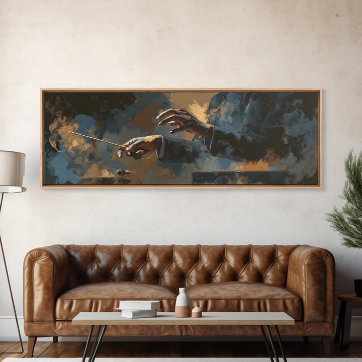 Orchestra Conductor Hands Canvas Print, Music Studio Art, Music Lover, Studio Decor, Fine Art, Rhythm, Minimalist Decor, MSA-3x1-36