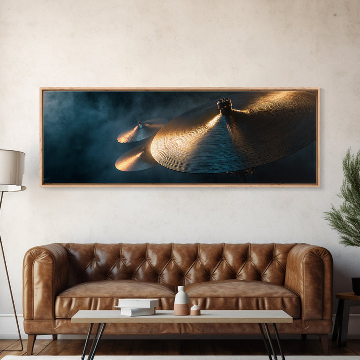Gold Cymbal Closeup Canvas Print, Music Studio Art, Gallery Decor, Studio Decor, Fine Art, Rhythm, Contemporary Art, Wall Art, MSA-3x1-40