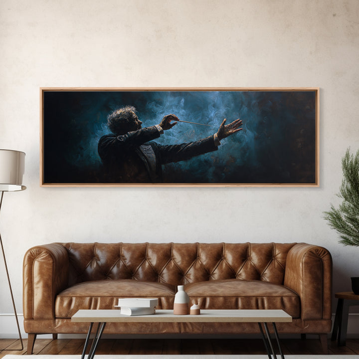 Orchestra Conductor Hands Framed Canvas Print, Music Studio Art, Music, Studio Decor, Fine Art, Rhythm, Digital Download Art, MSA-3x1-84