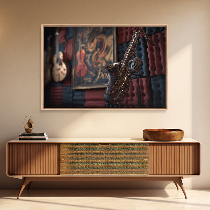 Soundproof Foam Pattern Transformed into Art Framed Canvas Print, Music Studio Art, Painting from Photo, Studio Decor, Rhythm, MSA-3x2-23