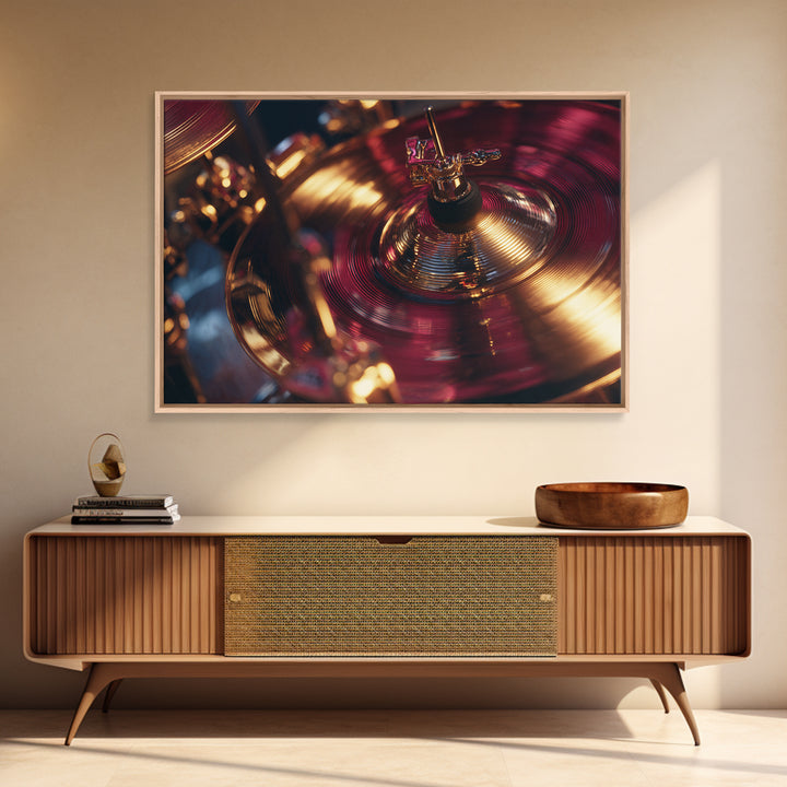Gold Cymbal Closeup Canvas Print, Music Studio Art, Metal Wall Art, Studio Decor, Oil Painting, Rhythm, Music Posters, MSA-3x2-4