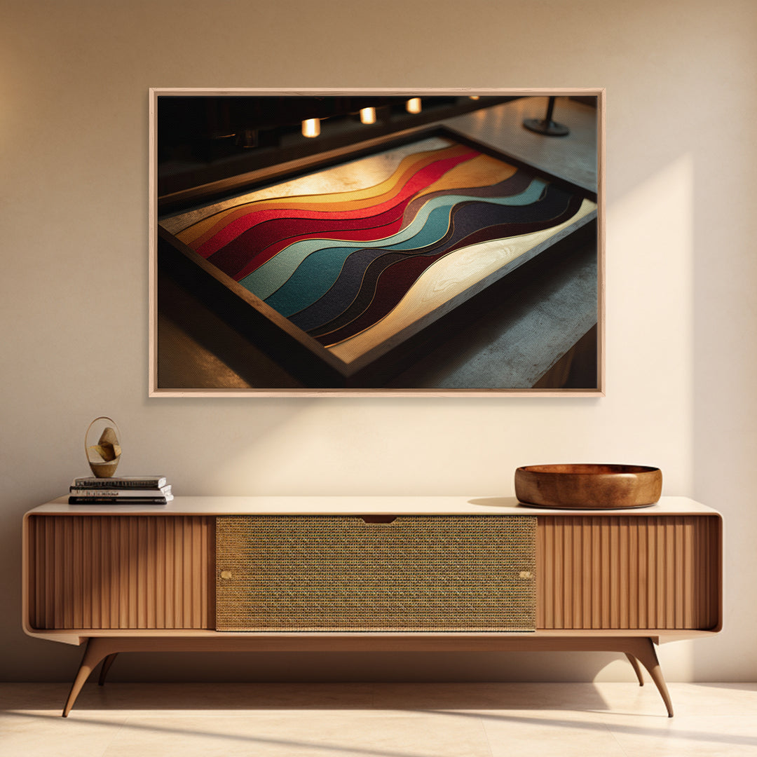 Abstract Sound Wave Framed Canvas Print, Music Studio Art, Music Poster, Studio Decor, Fine Art, Rhythm, Personalized Art, MSA-3x2-8