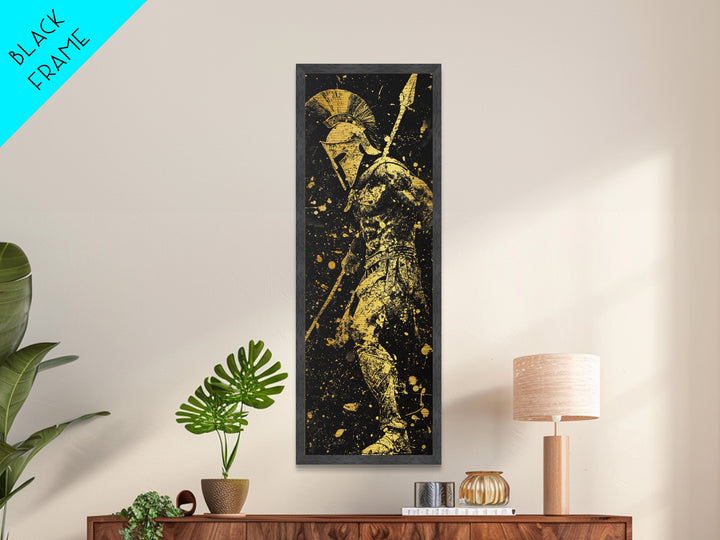 Spartan Warrior Ready For Battle, Metallic Gold Wall Art, Metal Print, Wood Framed Metal Art, Roman Inspired Decor