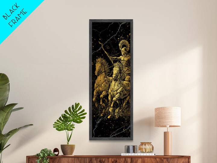 Roman Chariot - Roman Arena Art, Wood Framed Art, Metallic Gold Art, Metal Art, Metal Painting, Gold Metallic Wall Art, Manly Decor