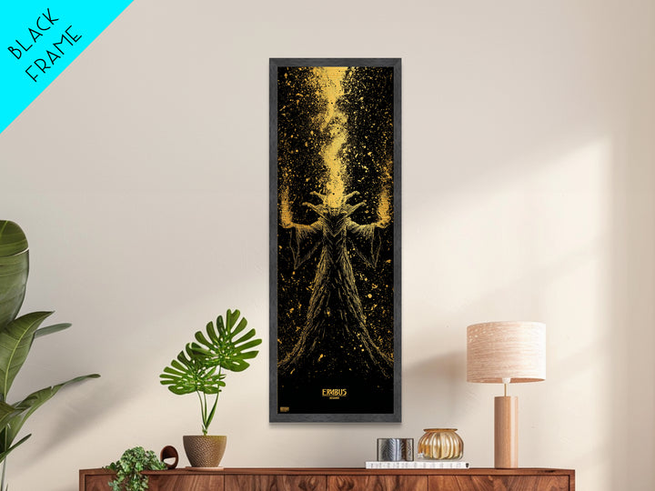 Erebus Mythology Metallic Gold Metal Print, Dark Greek God Wall Art, Underworld Decor, Real Wood Framed Gold Print