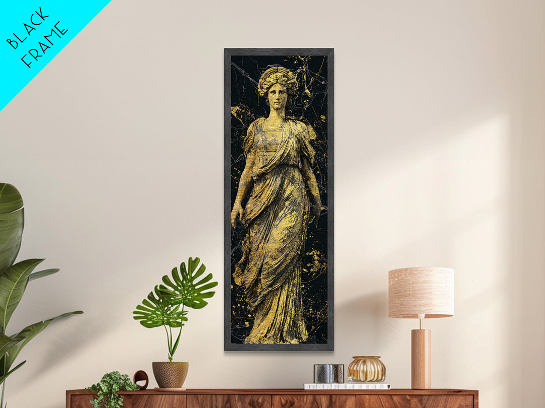 Helen Of Troy Metallic Gold Art, Greek Goddess Wall Print, Classical Mythology Decor, Real Wood Framed Gold Artwork