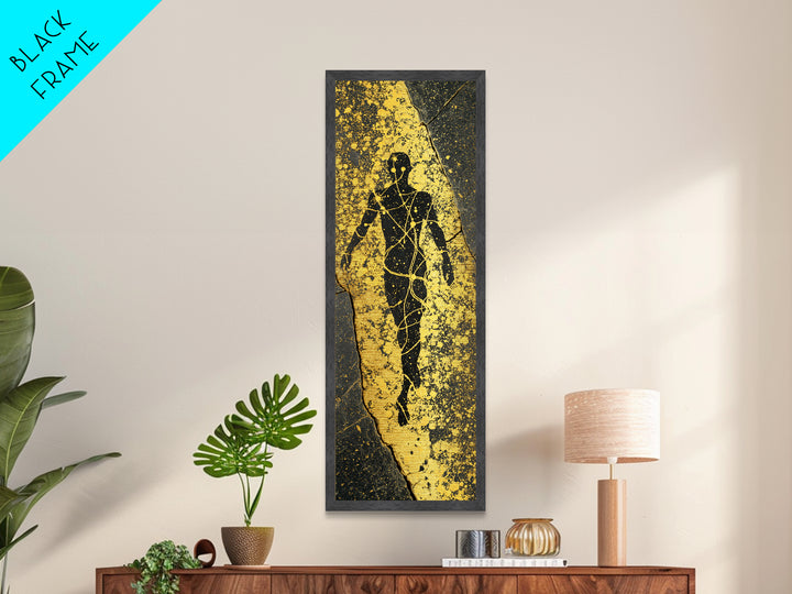 Uranus Greek God Metallic Gold Art, Primordial Sky Deity Wall Print, Mythology Starry Night Artwork, Real Wood Framed Metal Print