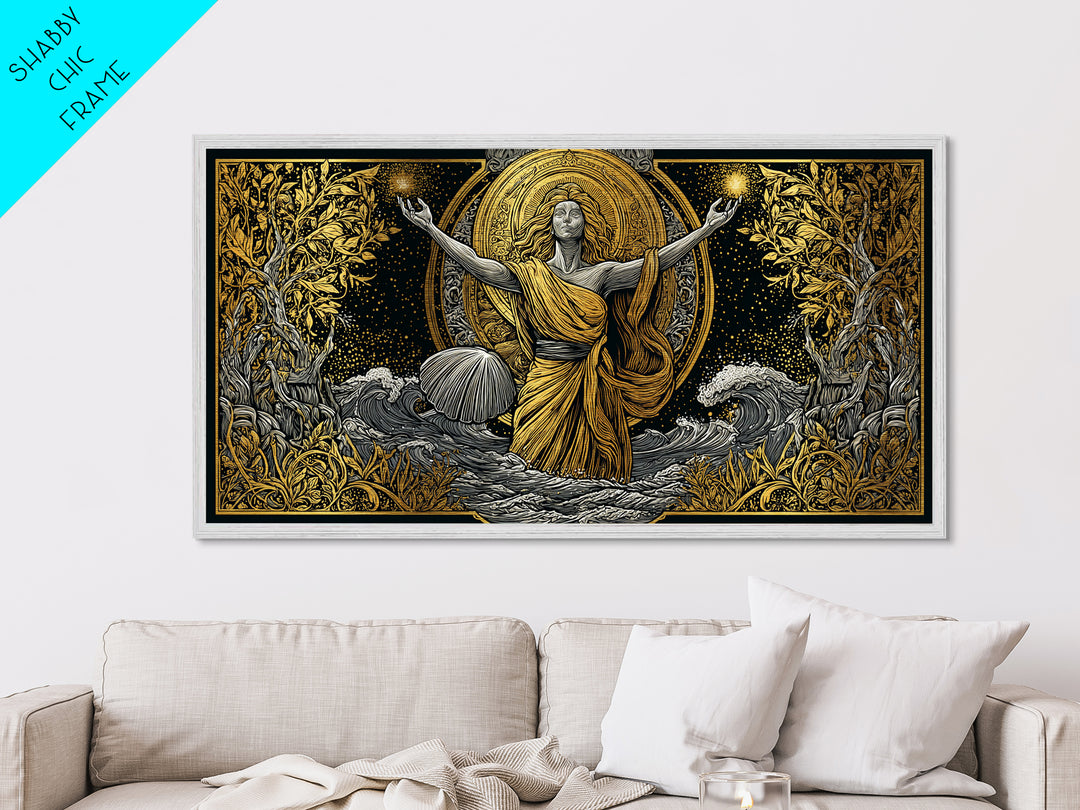 Aphrodite Goddess Of Love And Beauty, Metallic Gold Metal Print, Elegant Greek Mythology Wall Art, Luxury Classic Home Decor