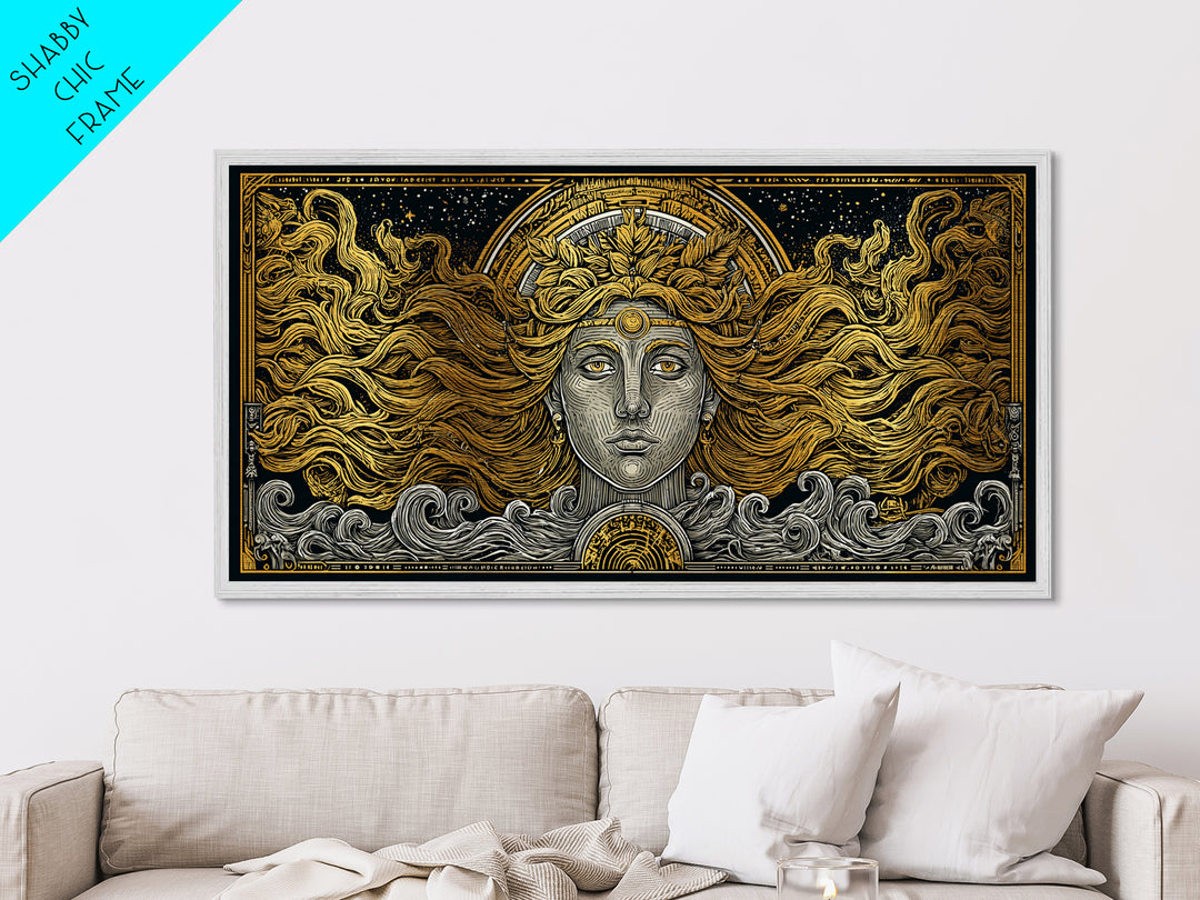 Helen of Troy Metallic Gold Art, Legendary Greek Beauty, Elegant Mythology Wall Decor, Timeless Classical Home Wall Artwork