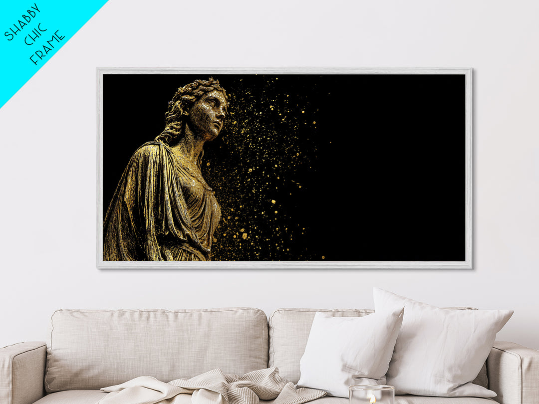 Helen of Troy Metallic Gold Art, Ancient Greek Mythology Figure, Elegant Classical Portrait, Legendary Beauty Wall Decor