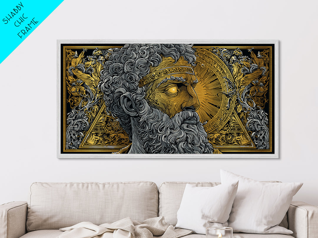 Pythagoras Greek Philosopher Metallic Gold Metal Print, Ancient Wisdom Wall Art, Real Wood Frame, Intellectual Gift