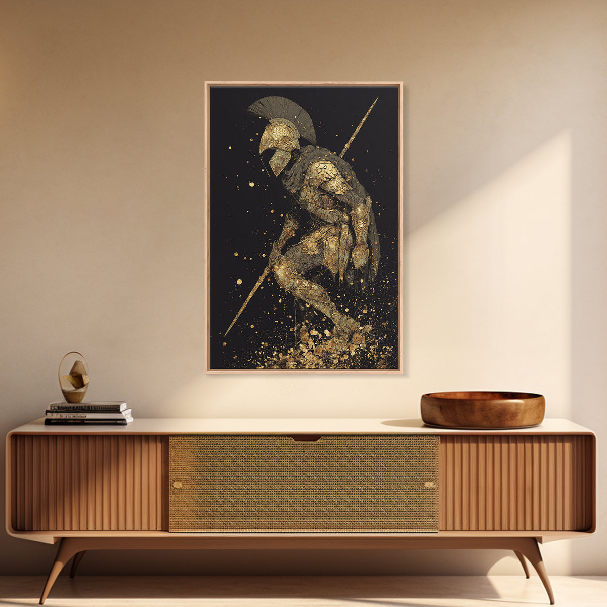 Medusa Head Canvas Gold Canvas Print, Mythological Serpent Hair Art, Ancient Creature Wall Decor, Classical Fantasy Artwork Frame