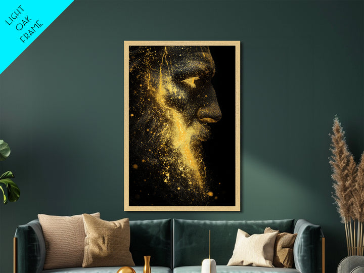 Augustus Caesar Metallic Gold Metal Print, Classical Roman Wall Art, Regal Historical Decor, Myth Inspired Artwork, Wood Frame