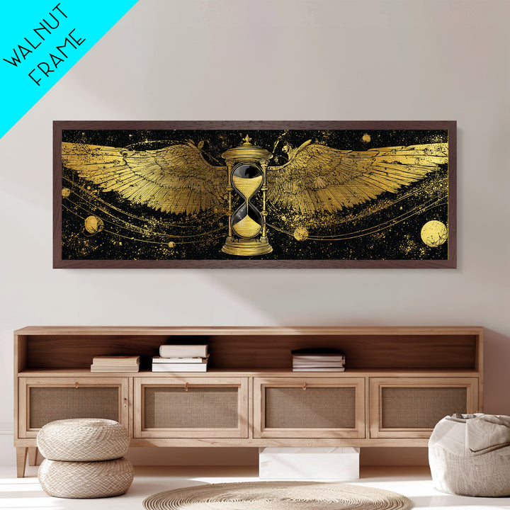 Astraeus Titan Of Stars Artwork, Greek Mythology Metallic Gold Metal Print, Celestial Titan Wall Art, Real Wood Frame
