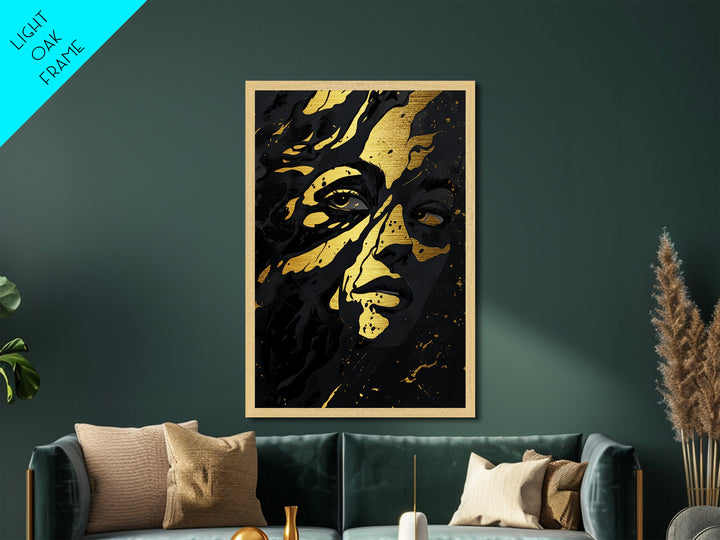 Ghosts Roasting Marshmallows by Fire, Halloween Metallic Gold Art, Metal Art with Real Wood Frame, Cute Spooky Wall Decor