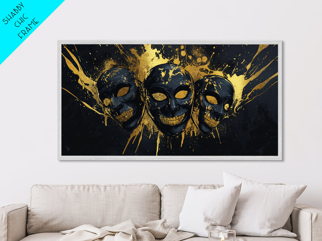 Sacred Goddess Metallic Gold Metal Print, Ornate Splatter Art On Metal, Real Wood Frame Wall Décor, Mystical Divine Artwork