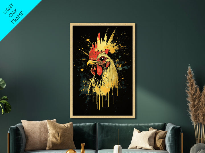 Baining Tribal Mask Metallic Gold Art, Splatter Style Face Artwork, Ethnic Tribal Wall Hanging Decor, Real Wood Frame