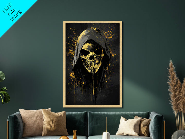 Camel Portrait Metallic Gold Metal Print, Animal Splatter Artwork, Desert Wildlife Wall Art, Real Wood Frame, Rustic Modern Decor