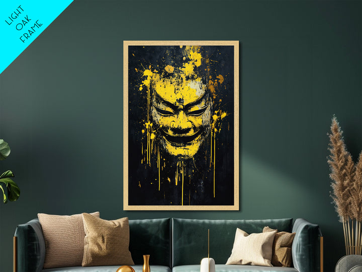Fierce Leopard Splatter Portrait, Metallic Gold Art, Wildlife Metal Print, Real Wood Frame, Animal Wall Decor, Jungle Spirit Artwork
