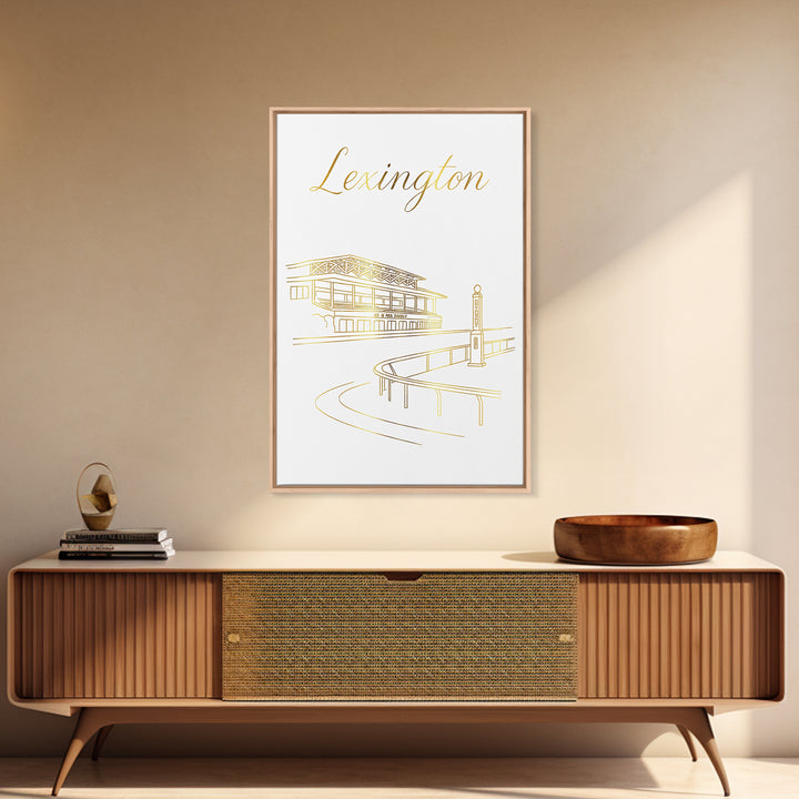 Lexington Travel Poster, Canvas Print, Gold Outline Poster Art, Lexington Wall Art, Gift For Travelers, Vintage Travel Print, Art Print