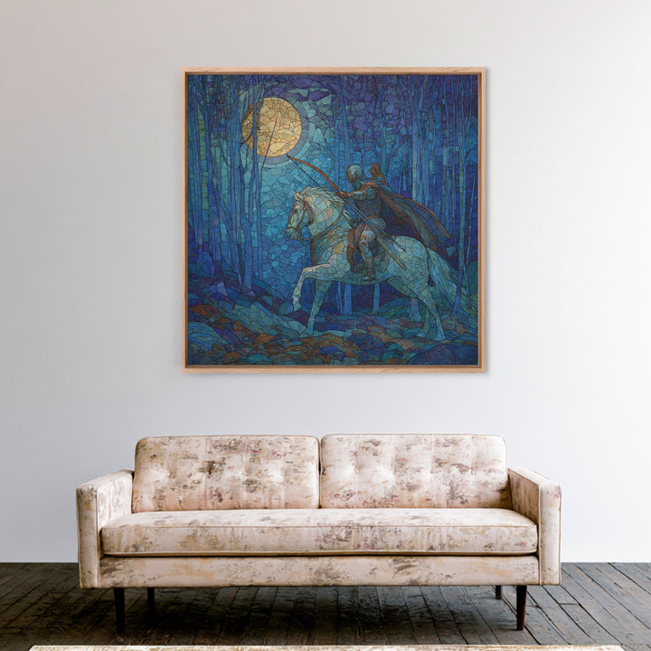 Centaur Archer in Misty Forest Framed Canvas Print, Mythological Art, Luxury Decor, Living Room Decor, Fine Art, Legend, MYT-1x1-40
