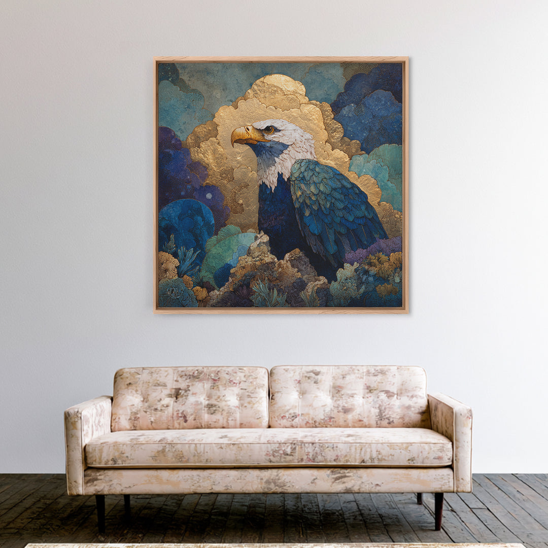 Zeus Eagle and Thundercloud Composition Framed Canvas Print, Mythological Art, Downloadable Art, Living Room Decor, Legend, MYT-1x1-71