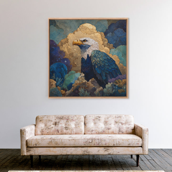Zeus Eagle and Thundercloud Composition Framed Canvas Print, Mythological Art, Downloadable Art, Living Room Decor, Legend, MYT-1x1-71
