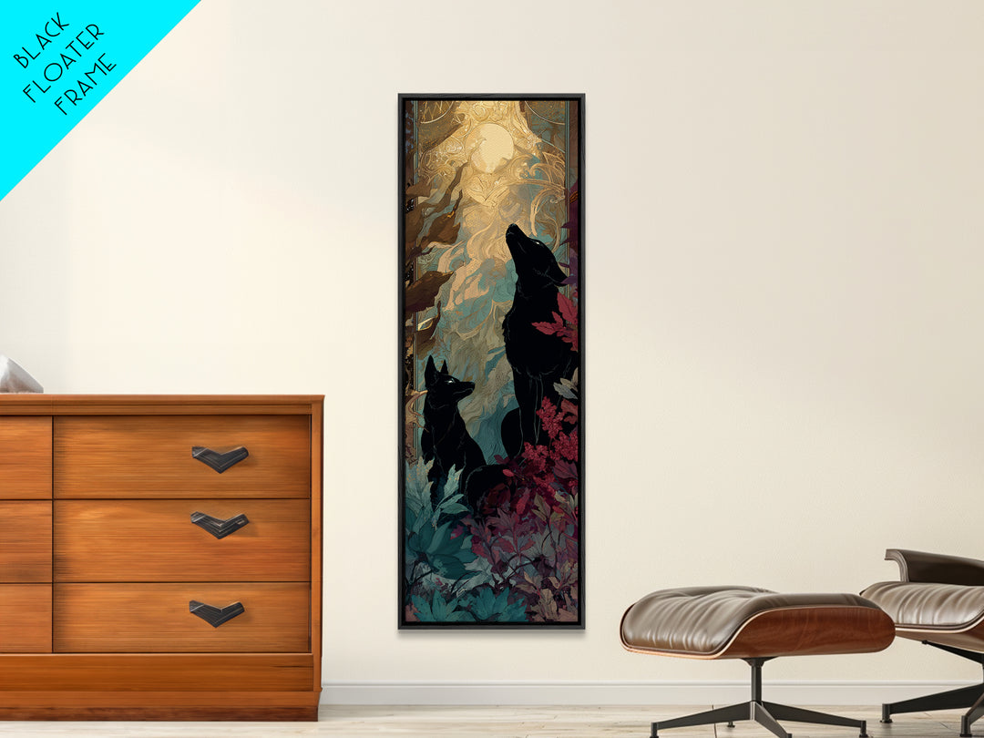 Hades and Cerberus Silhouette Framed Canvas Print, Mythological Art, Printable Art, Living Room Decor, Fine Art, Legend, MYT-1x3-92